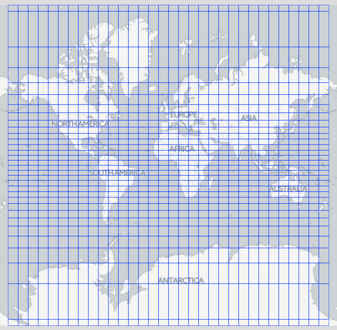 Equal degree grid of the world